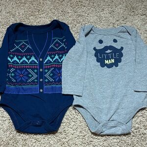 Baby Boys' Blue and Gray Onesies - size 6/9 months